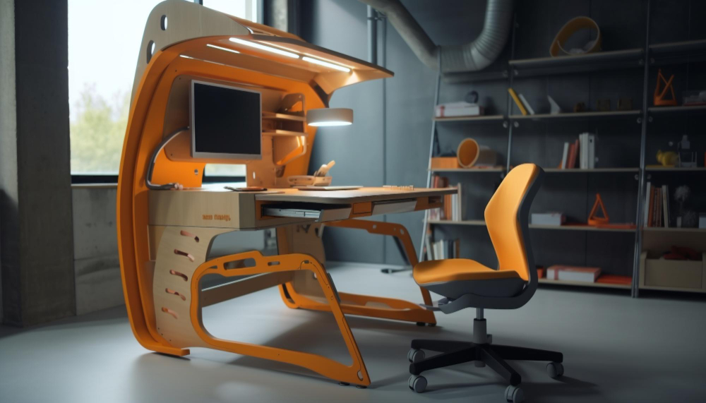 modern-office-equipment-wooden-table-indoors-generated-by-ai